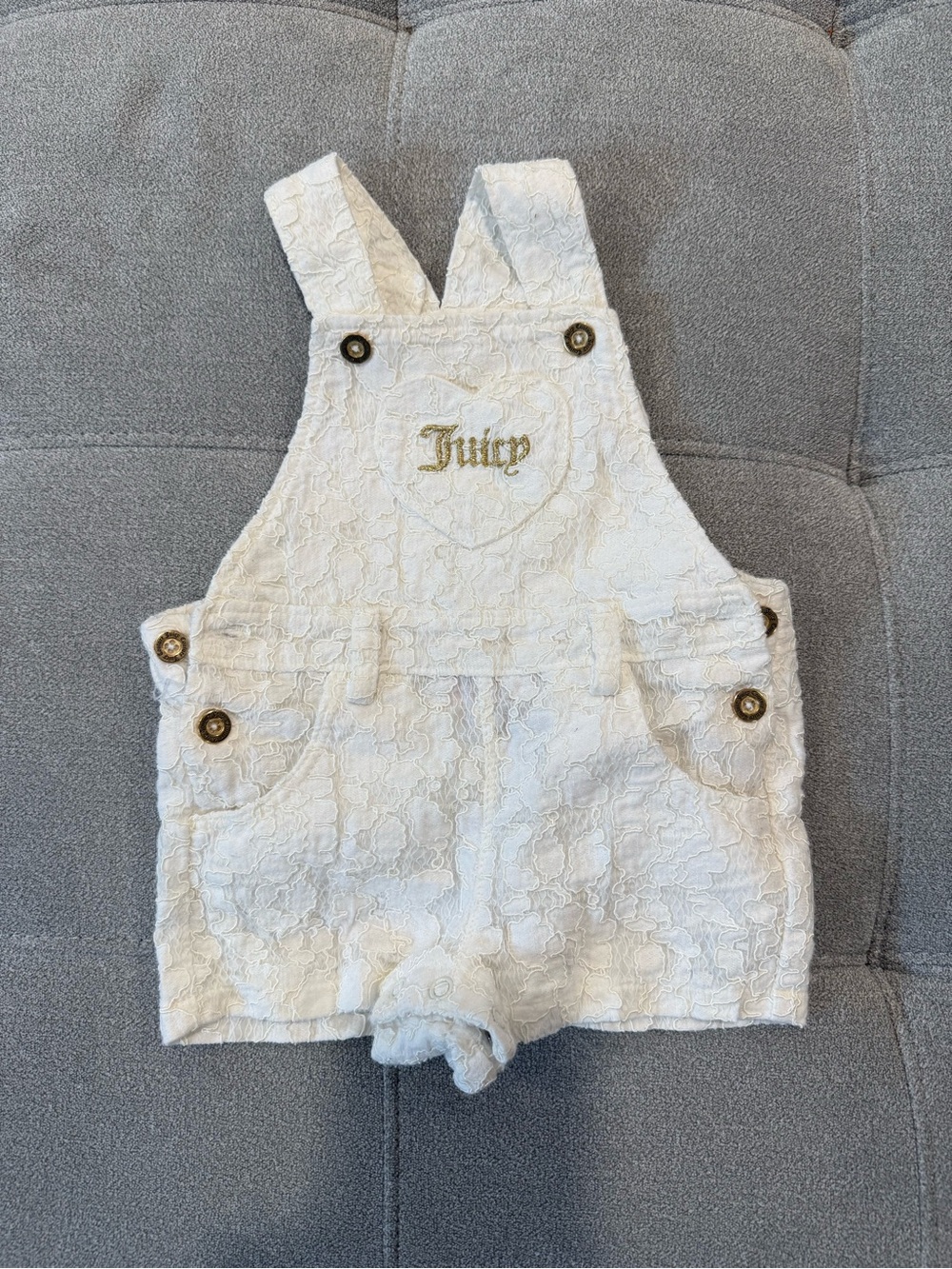 Juicy Couture White Lace Baby Overall Shorts 9M summer fashion adorable y2k